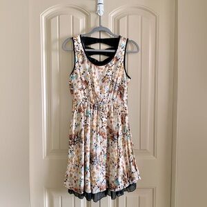 Ya Los Angeles Printed Boho Dress with Cascading Bow Detail on Back